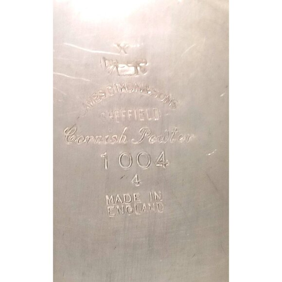 Antique Sheffield Pewter Pumpkin Melon Shape Teapot Cream Sugar Set By James Dix - Picture 15 of 15